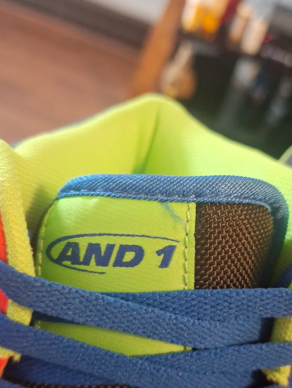 Men's High-Top Sneakers in Neon Orange, Aqua & Lime